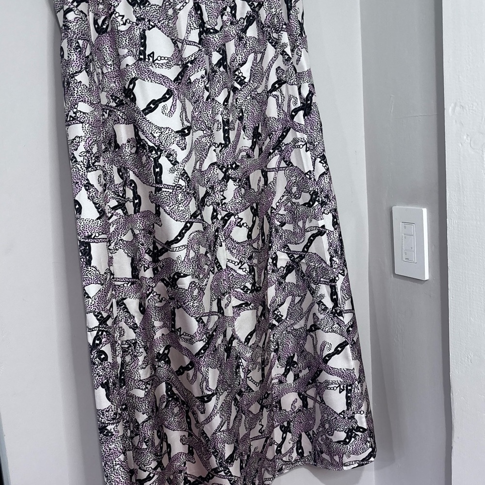 Zadig & Voltaire June Skirt (Black, White & Lavender Animal Print Maxi Skirt)